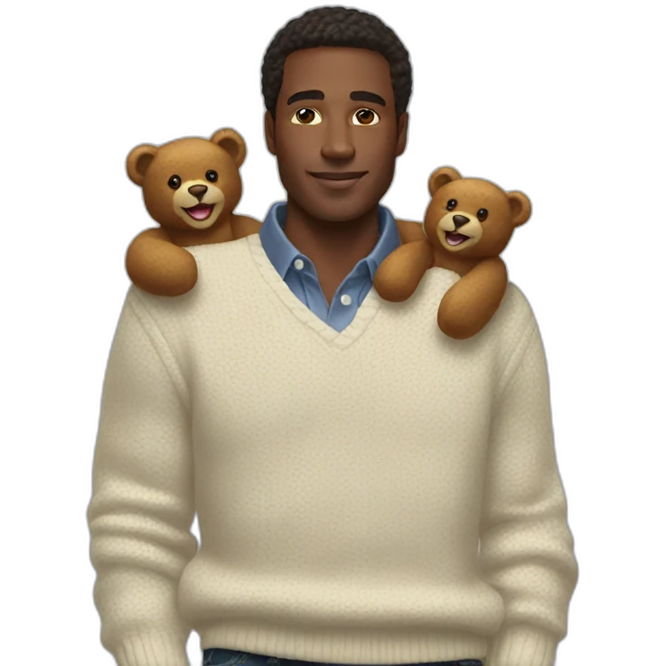 man with a ralph lauren bear sweater emoji