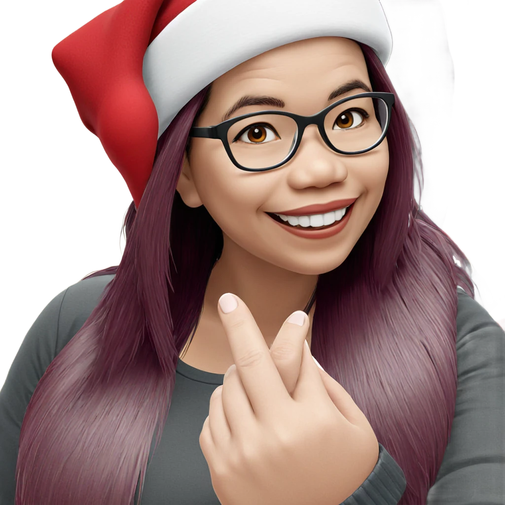 smiling girl in santa hat emoji