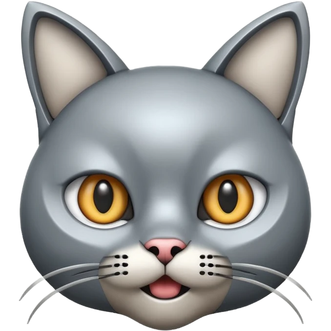 robot looking surprised with cat ears and looks funny emoji
