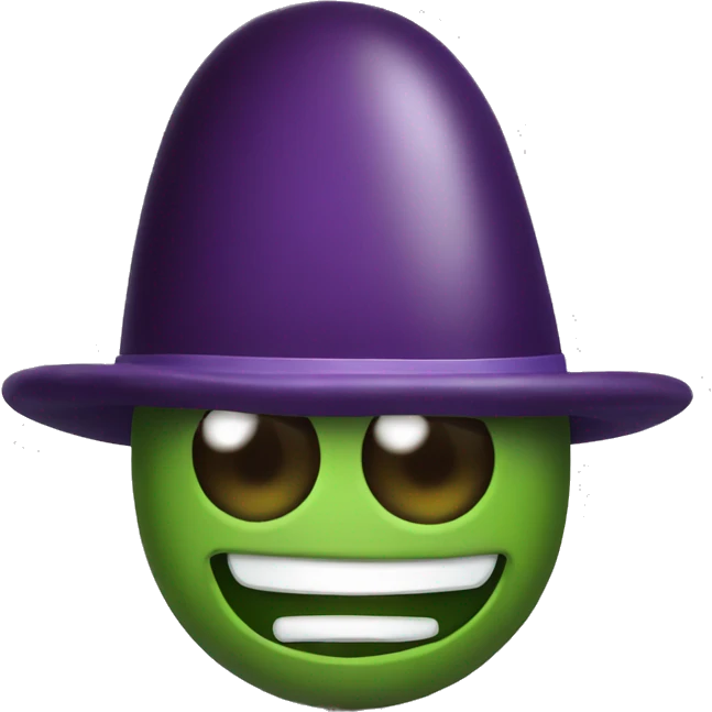 Eggplant with tophat emoji