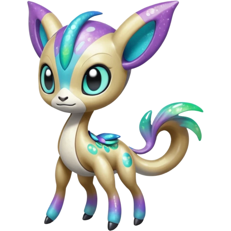 Colorful Shiny Edgy Cool Badass Painted Splashed Exotic Meloetta-Palkia-Stitch-Fakémon-creature-hybrid emoji