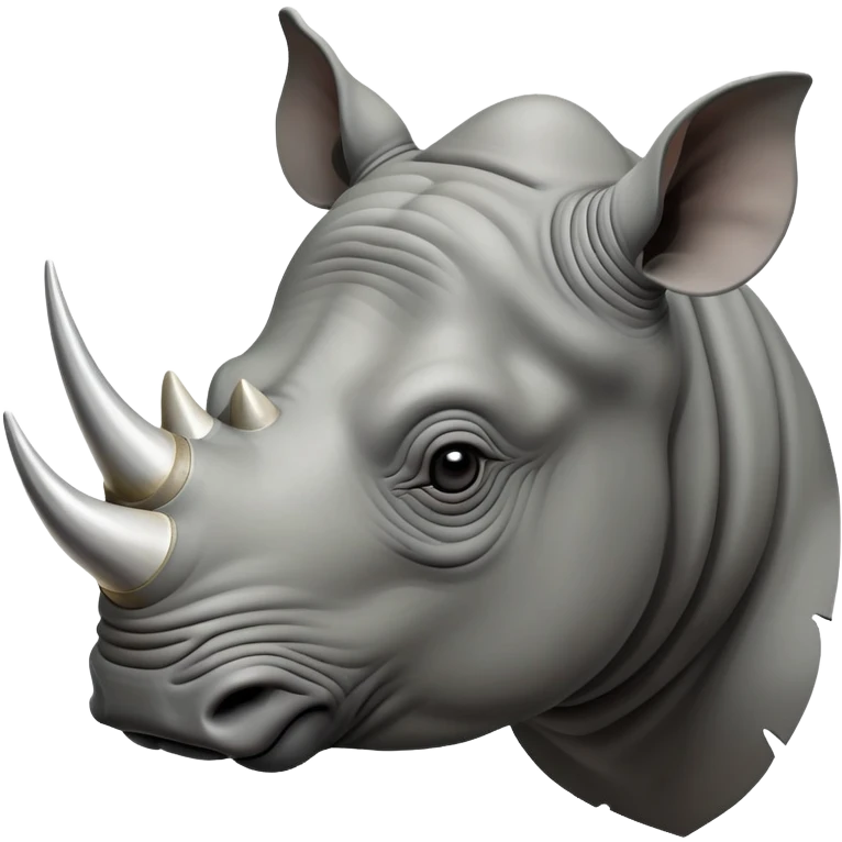 cinematic-noble--rhinoceros-portrait-emoji,slate-grey-hide--poised-and-regal,-with-a-massive,-powerful-build-and-a-thick, -deep-set-soulful-piercing-eyes,-simplified-yet-sharp-and-sophisticated-features,-highly-detailed,-large-black-eyes, zoomed out showing shoulders, large white horn  emoji