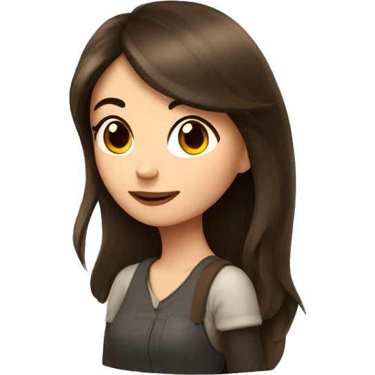 Brunette girl with mushrooms emoji