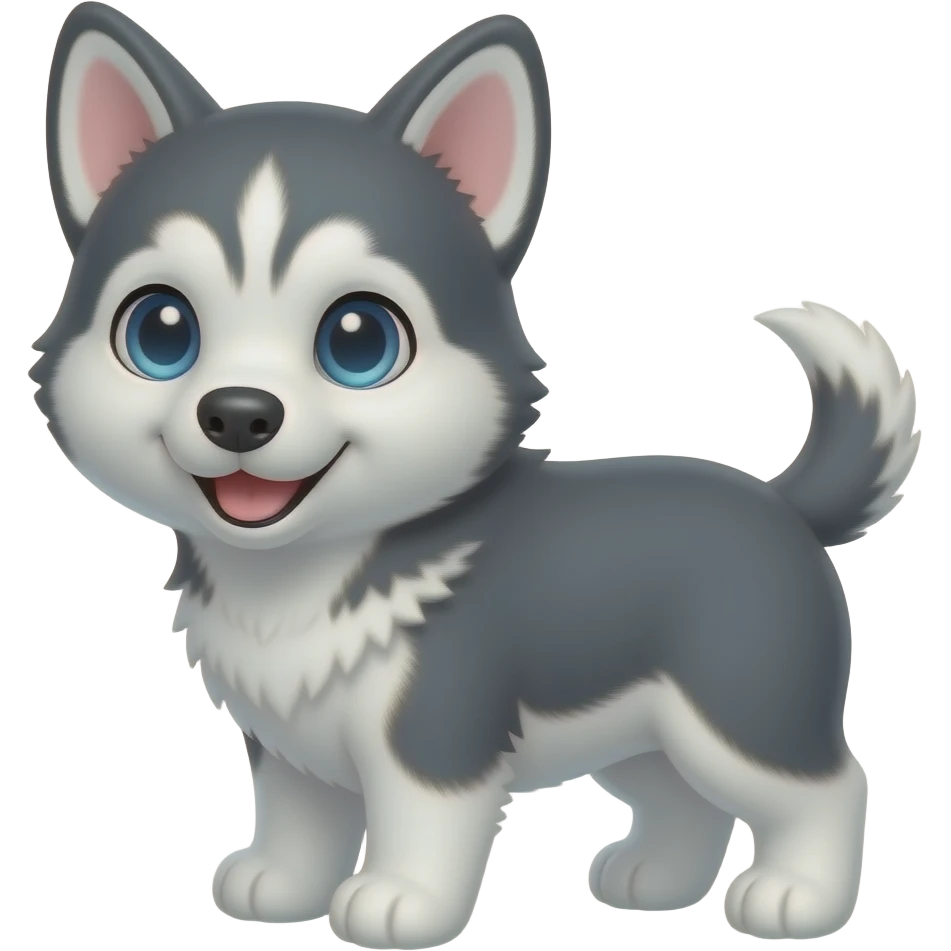 Cute puppy husky emoji