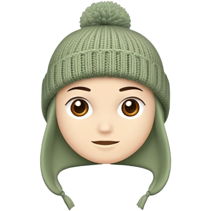 Beanie in Sage Green, no face emoji