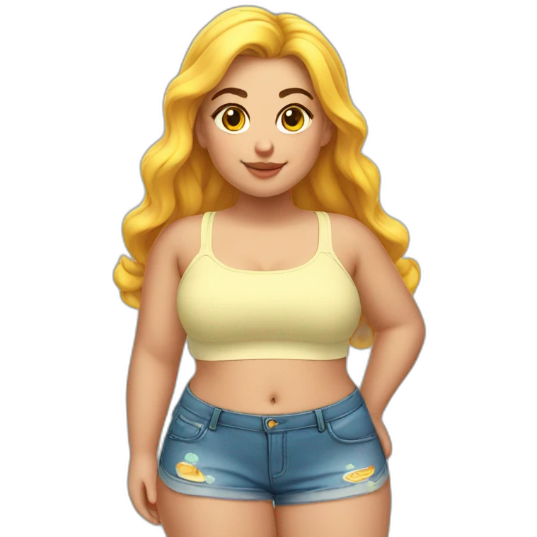 Chubby girl crop top emoji