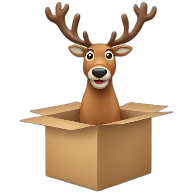 Reindeer delivers a box emoji