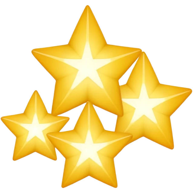 Three little white stars in a cluster. All different sizes emoji