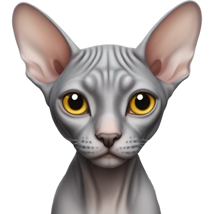 Grey Sphynx cat emoji