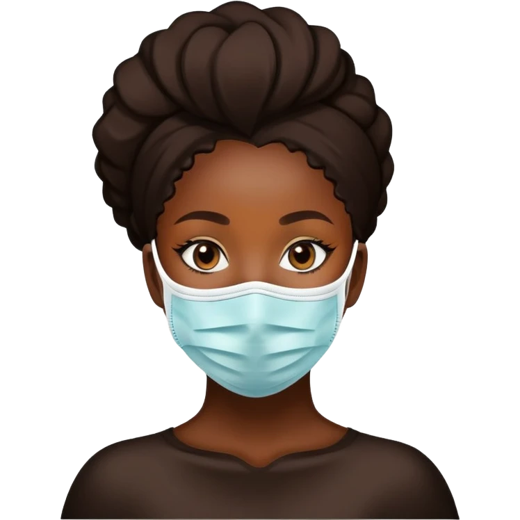 black girl with face mask on  emoji