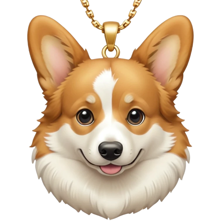 corgi wearing a gold chain emoji