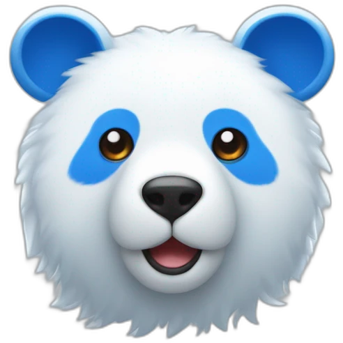 ours bleu de face avec des petites oreilles bleues et le milieu du corps en pelage blanc emoji