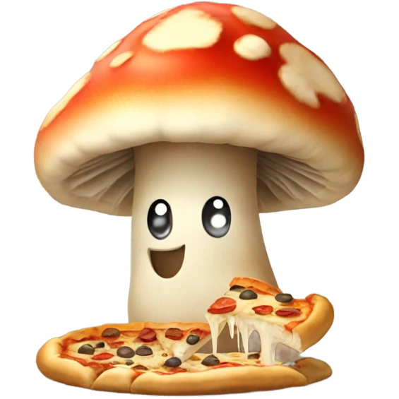 mushroom eating pizza emoji