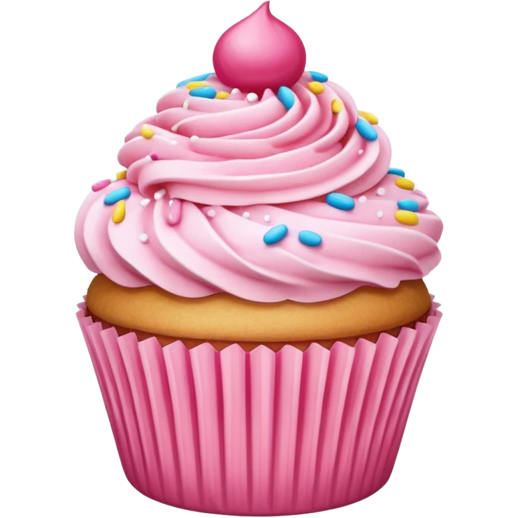Cupcake with pink icing emoji