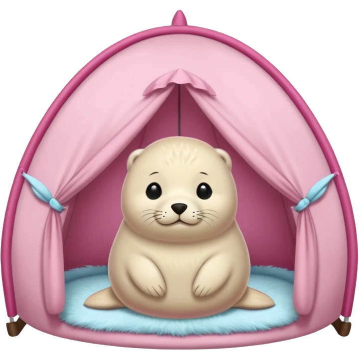 Seal in a light pink tent  emoji