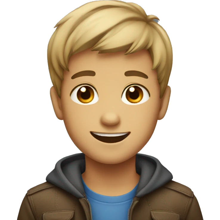 smiling boy with brown eyes emoji