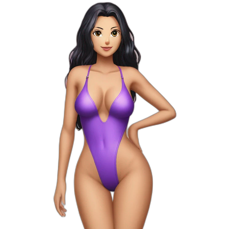 nico robin full body pawg micro swimsuit only back emoji