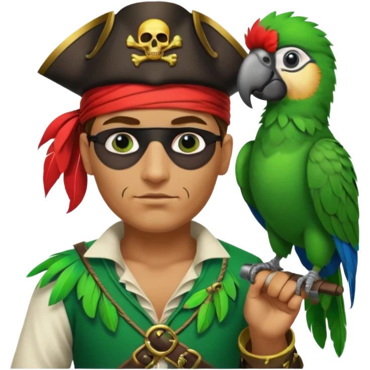 pirate and parrot emoji