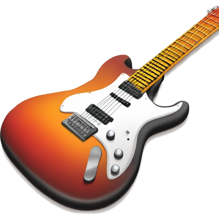 Red and orange colors Electronic guitar emoji