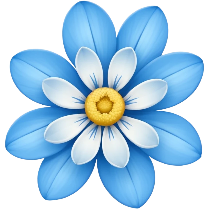 white blue  flower without yellow emoji