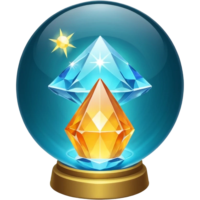 crystal orb flashing “solution found” glow emoji
