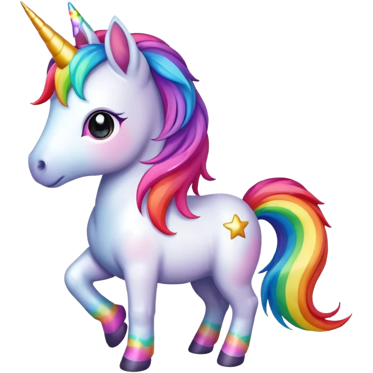 Chibi colorful unicorn  emoji