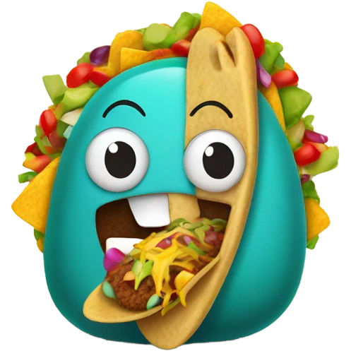 a bean eating a taco emoji