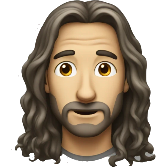 Guy with long hair and a long nose emoji