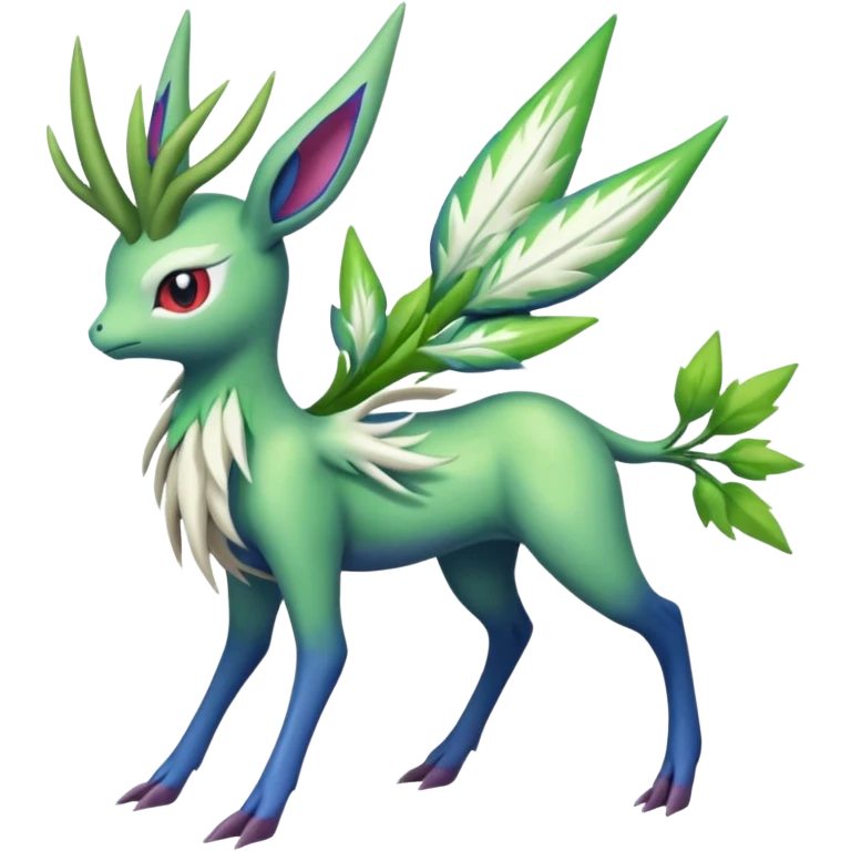 Xerneas-Celebi-Shaymin-Virizion-Fakémon-Pokémon-fusion-creature (full body) emoji