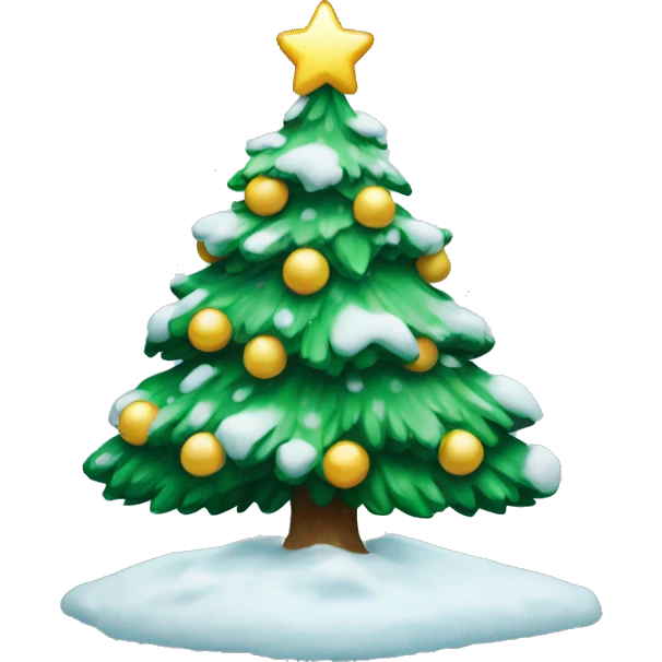 christmas tree with snow emoji