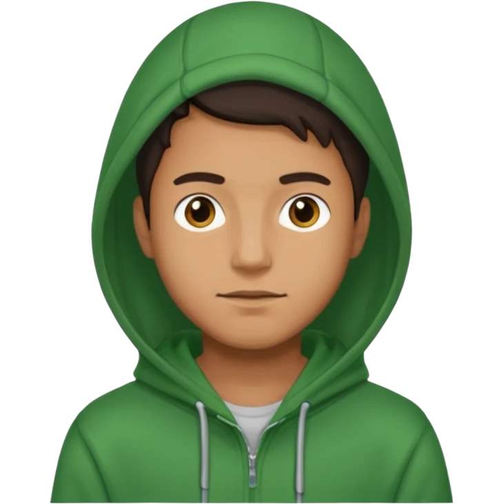 Man — green hoodie emoji