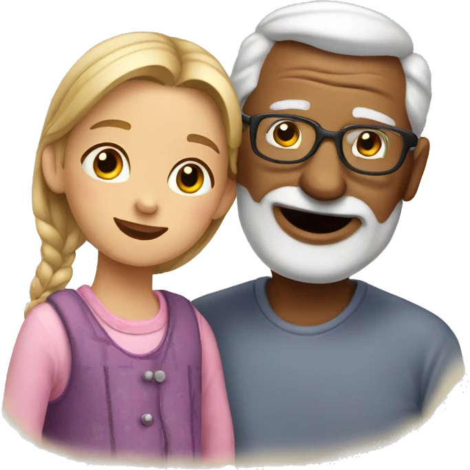 Grandpa with little girl emoji