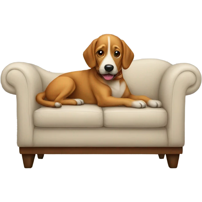 a couch with a dog on it emoji