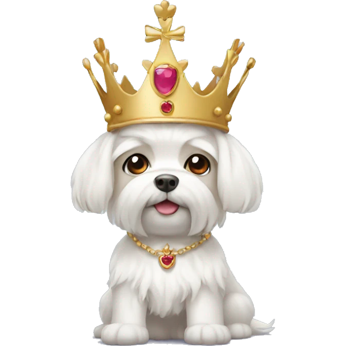 A Maltese wearing a crown emoji