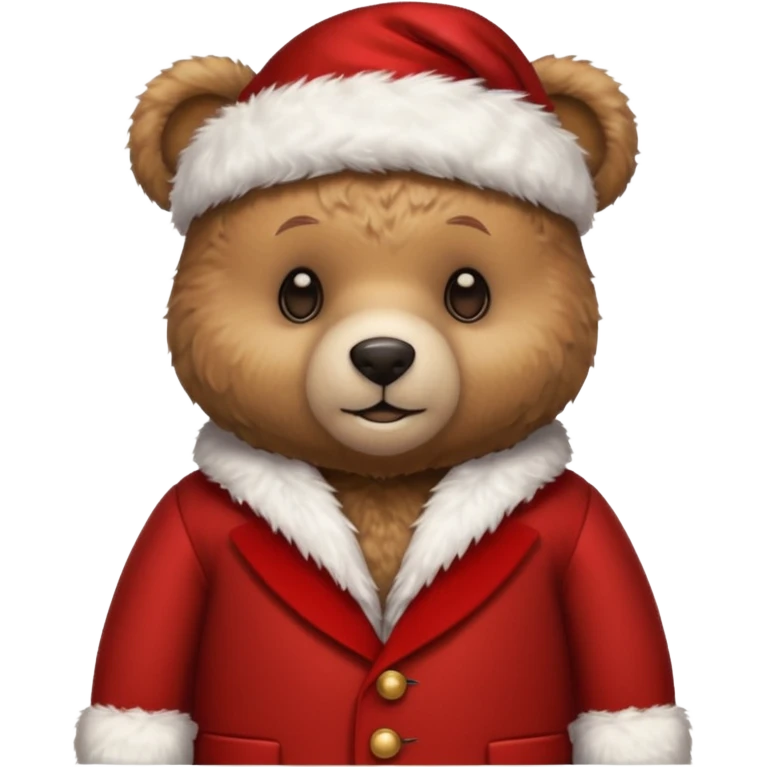 Teddy swims in a Christmas suit  emoji