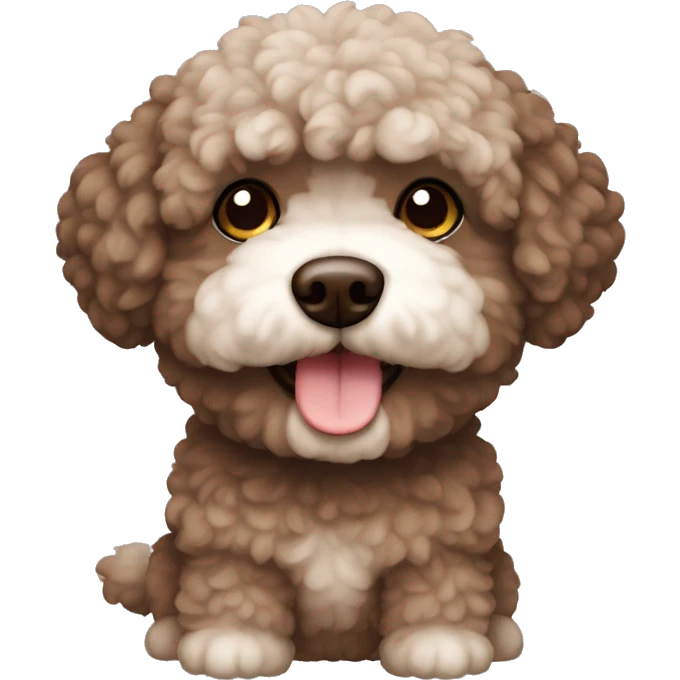 Poochon dog dark brown  emoji