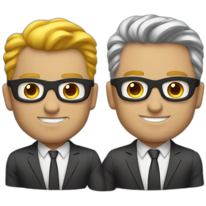 2 business men as superheroes emoji