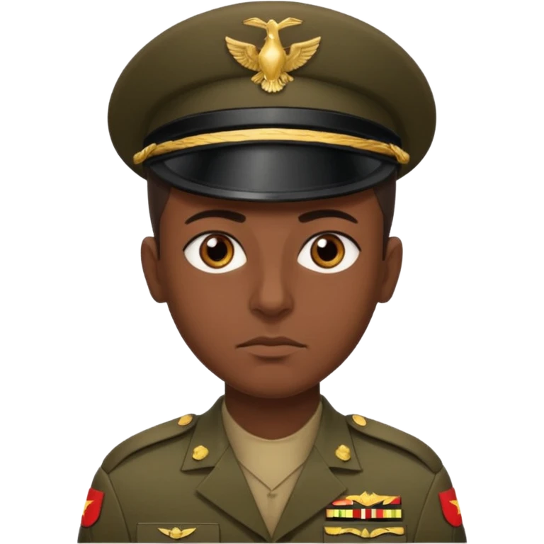A portrait of an Iraqi soldier, shown from head to chest emoji
