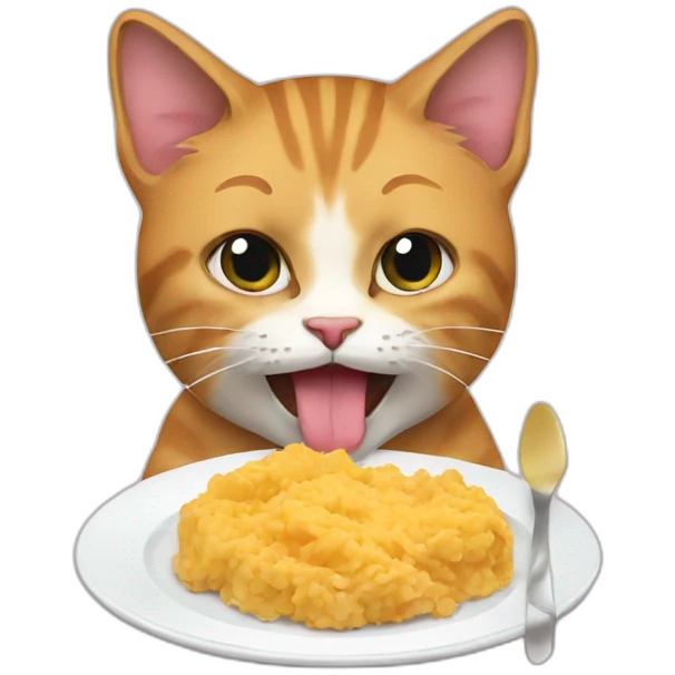 cat intears eating emoji