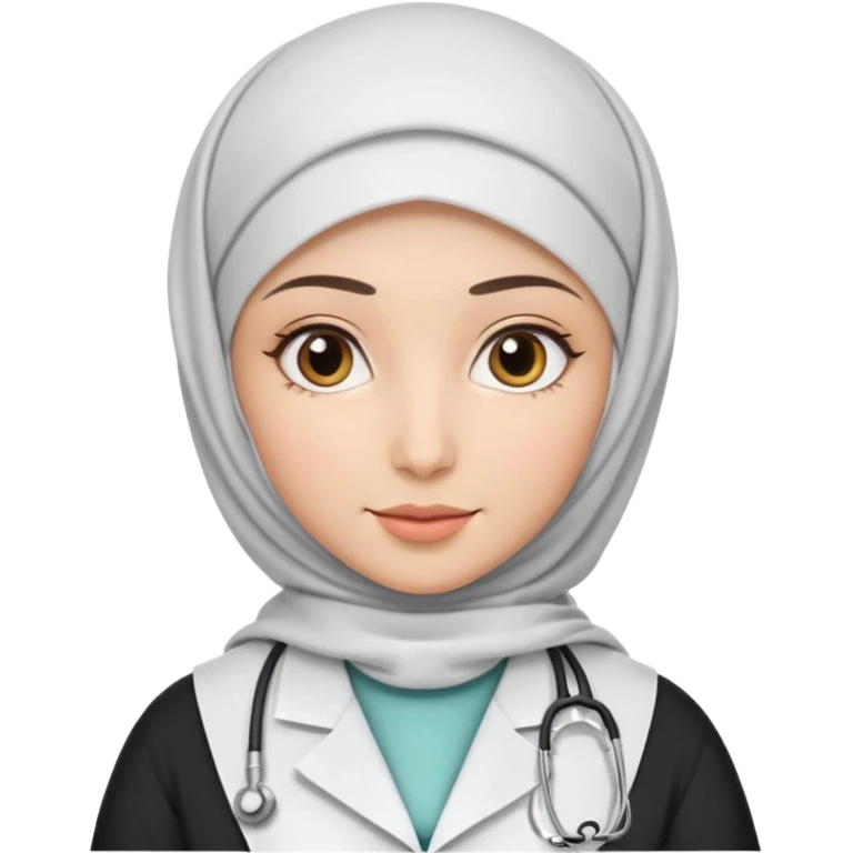 Hijab white doctor dress emoji