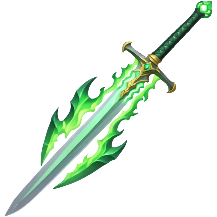 sword burning green flame emoji