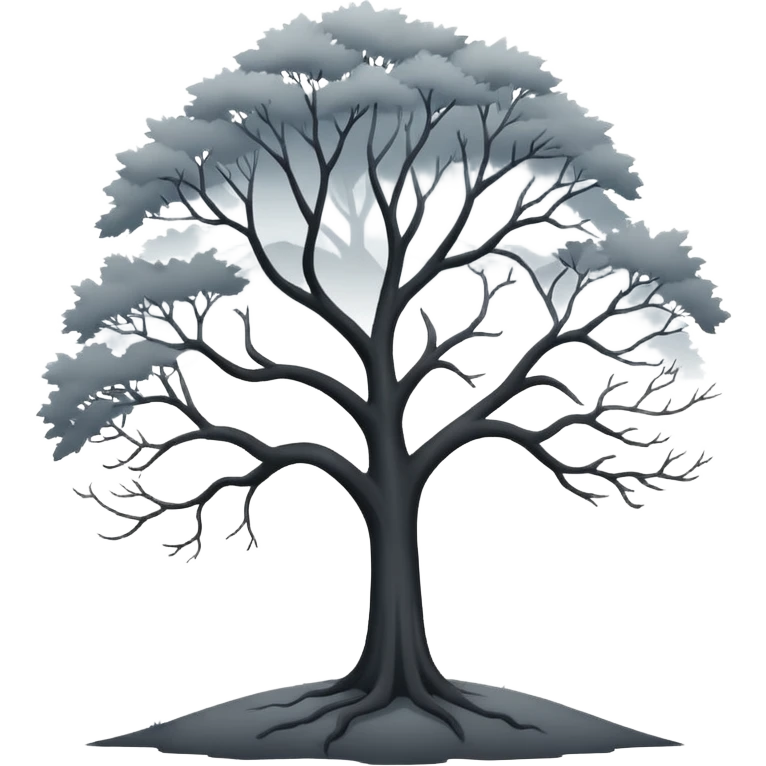 A foggy landscape with a tree emoji