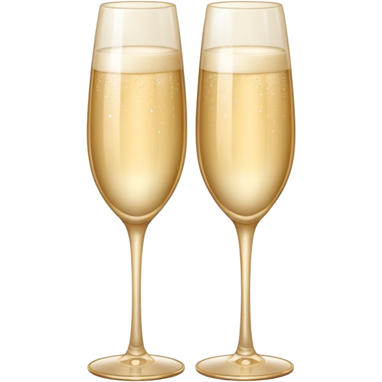 
2 light beige champagne glasses are knocked against each other emoji