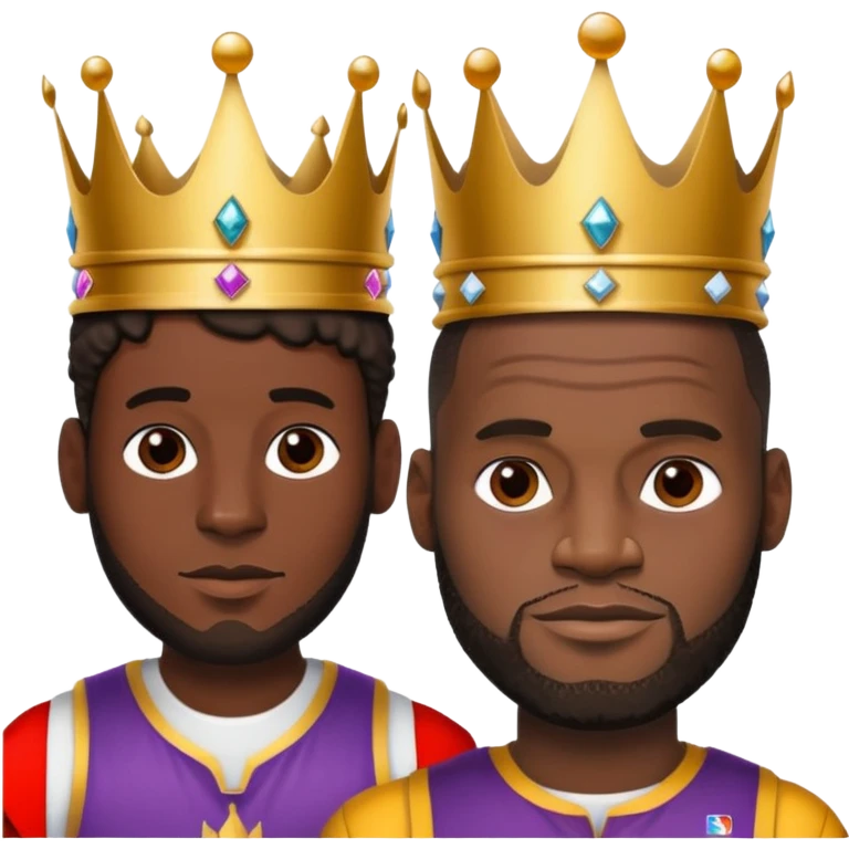 Crown on a black male next to lebrom james  emoji
