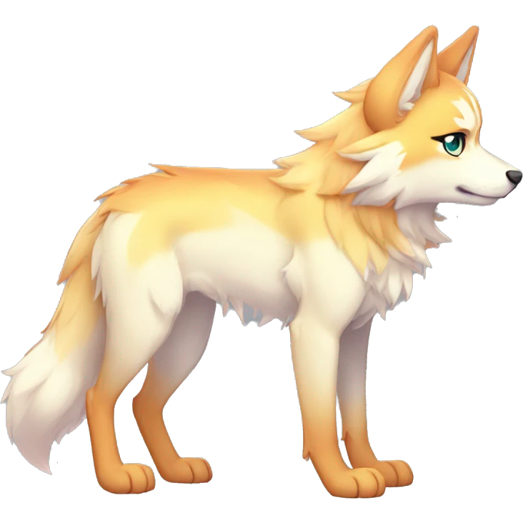 Colorful Shiny Fionbri-Falvie-sparkle-wolf-sona full body emoji