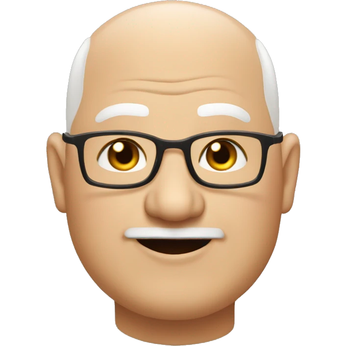 Chubby 60 year old man, bald man with a heart of gold emoji