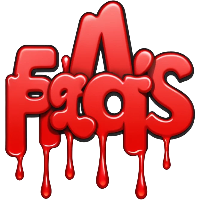 THE WORD FACTS in graffiti red emoji