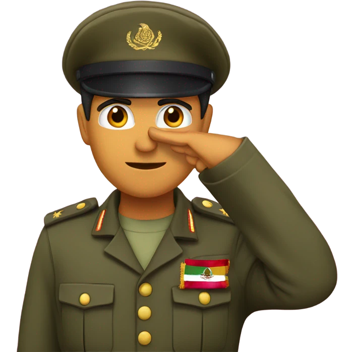Saluting Mexican Soldier with maroon beret  emoji