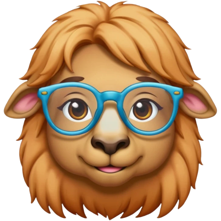 camel face with colored hair and glasses emoji