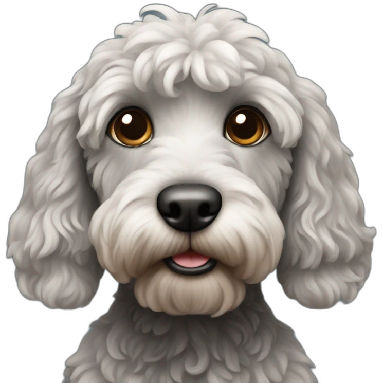 Black cockapoo dog emoji